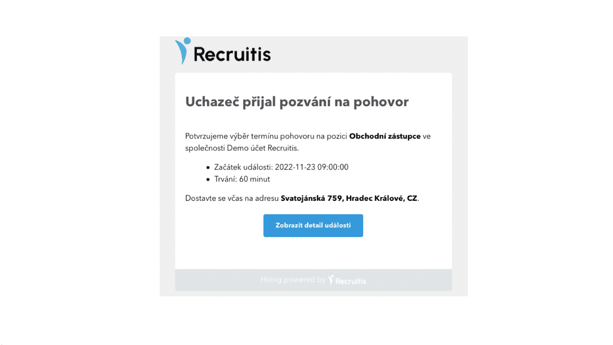 Detail potvrzené schůzky u kandidáta